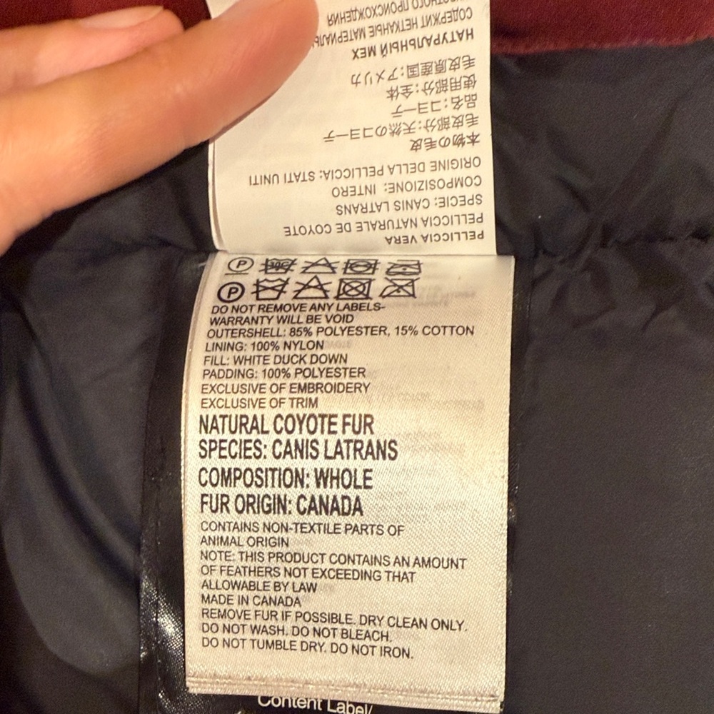 Canada Goose Burgundy Parka with Fur Hood - Picture 9 of 13